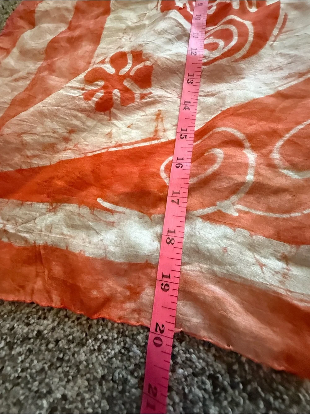 100% silk Orange Elephant Print Scarf - Lightweight Accessory made in India